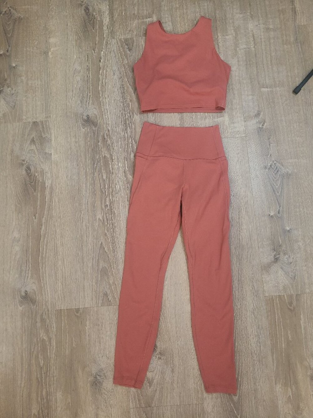 CRZ Yoga Naked Feeling Pocket 7/8 Leggings & Cropped Tank Top Set - Size XS